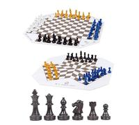 3 or 4 Player Chess Board Game Set,64 Pieces Colorful Chess,Chess Game for Team Chess with a Leather Game Mat