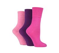 3 or 6 PAIRS COTTON GENTLE GRIP KIDS/LADIES 12 1/2-3 1/2 UK 31-36 EUR SOCKS - Ideal for School or Play (3 x RG02 Pink/Purple Mix, 12 1/2-3 1/2 UK 31-36 EUR)