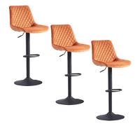 (3, ORANGE) 1X2X Bar Stools PU/ Velvet Breakfast Stool Chairs