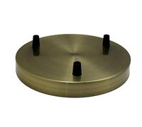 3 Outlet Antique Green Brass 200mm Round Flat Metal Ceiling Rose Multi Pendant Lamp Cord and Cable Grip Canopy Holder Plate for Home and DIY Chandelier Cluster Indoor Pendant Lighting Decoration