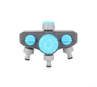 3-Outlet Automatic Water Controller for Lawn and Garden with Programmable Timer and Manual Valve Override (Blue)