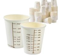 3 oz Graduated Paper Cups [125] Disposable Wax Coated Medicine Cups with Clear Measurements on Each Cup for Measuring Fluid Intake and Urine Output as well as Cooking, Mixing Paint, Stain, Epoxy (125)