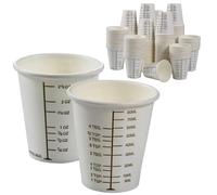 3 oz Graduated Paper Cups [125] Disposable Wax Coated Medicine Cups with Clear Measurements on Each Cup for Measuring Fluid Intake and Urine Output as well as Cooking, Mixing Paint, Stain, Epoxy (125)