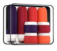 3 Oz Leak-Proof And Squeezable Silicone Bottles,Suitable For Shampoo And Shower Gel 8Pcs, Travel Season Essentials For Lotion Shampoo(Red)