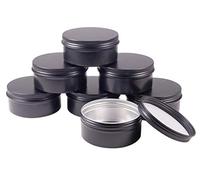 3 oz.Tins Black Aluminum Metal Tin Round Screw Top Lid Containers Jars Metal Storage Tin Jars Aluminum Tin Cans Travel Storage Tins,for Lip Balm DIY Cosmetics Salves, 3oz./3 Ounce/90 ML,18 Pack