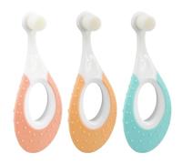 3-Pack 0-3 Years Baby 10,000-Bristle Toothbrush, The Original Toddler Toothbrush with Super Soft bristles and Teething Rings for Baby Teeth and Gum Care