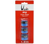 3 PACK 0.6mm x 1.2m BLUE PU Comfort Over Grip - Tennis Badminton Squash Racket