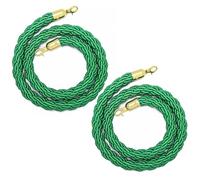 3-Pack 1.2m Braided Crowd Control Stanchion Rope - Green Red White Hemp Twisted Barrier Rope for Queue Lines, Durable Safety Barriers, 4ft Length