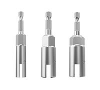 3 Pack 1/4" Hex Shank，Power Wing Nut Driver Set,Slot Wing nuts Drill Bit Socket Wrenches Tools Set, Drills Bits for Panel Nuts screws eye C hook bolt (3 Pack 3 Size （9mm,12mm,15mm）)