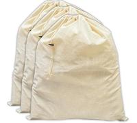 3-Pack 100% Cotton Storage Bags Breathable Dust Proof Drawstring Covers, Large 48cm X 60cm - Storage Bags Cover for Clothes, Travel, Toys & Gifts (X-Large)