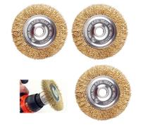 3 Pack 115mm Steel Wire Wheel Brush, RAC814 Heavy-Duty Arbor Hole Brush with Dimensions for RY18PCA-0, OPC1800, OPC1815, EFB400/401 - Ideal for Rust, Joint Debris