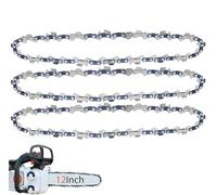 3 Pack 12 Inch Chainsaw Chain 3/8" LP Pitch .043'' Gauge 45 Drive Links Fits Makita Compatible with Cordless Electric Battery Powered Mini Chainsaws