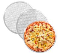 3 Pack 12Inch Pizza Tray 30.5cm Aluminum Pizza Screen Non Stick Pizza Pan Round Mesh Baking Trays Net for Oven Home Restaurant