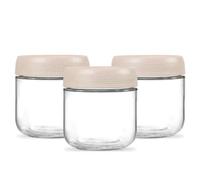 3 Pack 12oz Glass Jars with Lids, with Screw Lid Reusable Small Mason jars Overnight Oats Jars, Glass Candy Canning for Food Prep, Yogurt, Spice,Fruit, Sauce, Cereal, Snacks