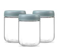 3 Pack 12oz Glass Jars with Lids, with Screw Lid Reusable Small Mason jars Overnight Oats Jars, Glass Candy Canning for Food Prep, Yogurt, Spice,Fruit, Sauce, Cereal, Snacks