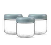 3 Pack 12oz Glass Jars with Lids, with Screw Lid Reusable Small Mason jars Overnight Oats Jars, Glass Candy Canning for Food Prep, Yogurt, Spice,Fruit, Sauce, Cereal, Snacks