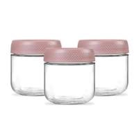 3 Pack 12oz Glass Jars with Lids, with Screw Lid Reusable Small Mason jars Overnight Oats Jars, Glass Candy Canning for Food Prep, Yogurt, Spice,Fruit, Sauce, Cereal, Snacks