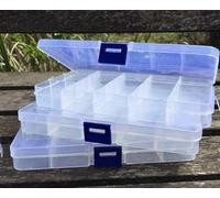 3 Pack 15 Grid Clear Plastic Storage Box with Adjustable Dividers - Small Parts Organizer for Jewelry, Beads, Nail Art, Craft Supplies, Fishing Hooks & Screws