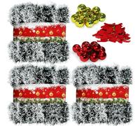 3 Pack 150Ft Christmas Decoration Garland, Greenery Garland with Snow, Green Snowy Garland for Outdoor & Indoor Artificial Christmas Pine Streamers for Christmas Tree Home and Party Decorations