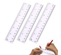 3 Pack 15cm Rulers Clear Plastic Rulers Plastic Ruler Set Small Shatter Resistant Kit Durable Metric Transparent Shatterproof Straight Measuring Tool for Student School Office Classroom 15cm*3cm*1.6mm