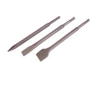 3 Pack 15mm SDS Plus Hex Chisel Set 20m 40mm & Point Chisels Loops Metallics One Size