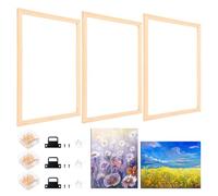 3 Pack 16 x 20 Inches DIY Canvas Stretcher Bar Canvas Frame Wooden Frames Kit Easy to Assemble for Oil Painting Prints Posters Embroidery Stitch and Needlepoint Arts Artwork Digital Painting