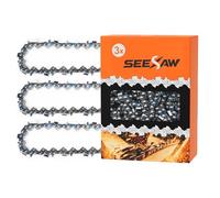 3 Pack 18 Inch Chainsaw Chain 3/8" LP Pitch .050" Gauge 62 Drive Links Fits Poulan, Kobalt, Echo, Ego, Greenworks and More
