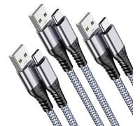 [3 Pack, 1M+1M+2M] iPhone 16/15 USB C 3.1A Fast Charging Cable, USB A to USB C Fast Charger Cable, Type C Charger Cable for iPhone 16 Pro Max Plus, Samsung S21 S22 S23+ S23 Ultra S20 S10 S9