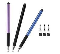 3 Pack 2-in-1 Stylus Pens for Touch Screens,Anti-Slip Grip,Rubber/Disc Tip | High Capacitive Tablet Pen for iPad/iPhone/Android/Tablet/Samsung/Huawei/Switch/Lenovo,3 Disc Tips and Rubber Tips