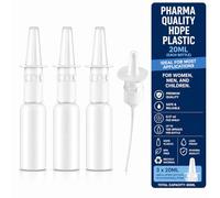 3-Pack 20ML Unique Mist Nasal Sprayer - Empty Refillable Pump Sprayer for Nose, Medical, Home Remedy, Saline. Improved Modern Design, Sturdy HDPE Plastic, Easy to Use Dosage Mechanism
