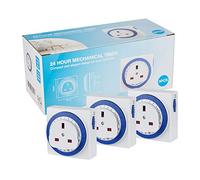 3 Pack 24 Hour Segment Timer Switch,Plug-in Timer Controller -240v 3 Pin Plug Energy Saver Plug Standard Size