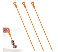 3 Pack 25 Inch Drain Snake - Hair Clog Remover for Shower and Sink, Flexible Plastic Cleaner Tool for Kitchen and Bathroom Pipes