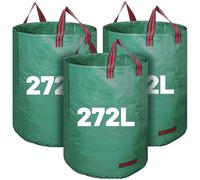 3 Pack 272L Garden Waste Bags with Handles, Heavy Duty Leaf Bin Bags