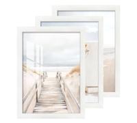 3 Pack 2cm A2 Picture Frames 40x60cm White Photo Frame with HD Acrylic Glass MDF Wood Poster Frames for Photo Gallery Certificate Jigsaw Puzzles Artwork Horizontal or Vertical Wall Hanging or Tabletop
