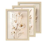 3 Pack 2cm A3 Picture Frames 30x40cm OAK Photo Frame with HD Acrylic Glass MDF Wood Poster Frames for Photo Gallery Certificate Jigsaw Puzzles Artwork Horizontal or Vertical Wall Hanging or Tabletop