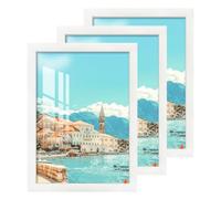 3 Pack 2cm A3 Picture Frames 30x40cm White Photo Frame with HD Acrylic Glass MDF Wood Poster Frames for Photo Gallery Certificate Jigsaw Puzzles Artwork Horizontal or Vertical Wall Hanging or Tabletop