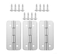 3 Pack 304 Stainless Steel Cooler Hinges Replacement Kit For Igloo Ice Chests 25 To 165 Quart, Heavy Duty Rust Resistant Lid Hinges With Screws For Outdoor Camping Fishing Boxes, Silver