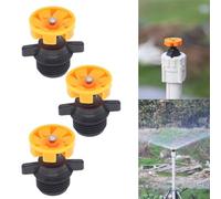 3-Pack 360-Degree Rotating Hydraulic Drive Garden Irrigation Nozzle for Even Lawn & Vegetable Field Watering, ABS Plastic, 230-250 L/H Flow R