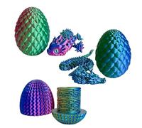 3 Pack 3D Printed Dragon Mystery Egg with Articulated Dragon Inside & 3D Money Puzzle Box Easter Gifts Easter Egg Fillers with Fidget Toy Crystal Dragon Figurine Mystery Box for Easter Birthday Gifts
