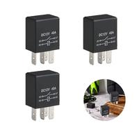 3 Pack 4 Pin 12V 40A Automotive Starter Relay, Air Conditioning Relay Starter Black for Car, Multi-Purpose Switch Replacement Parts for Trucks Motorcycle Boat Fans Air Conditioners Oil Pumps