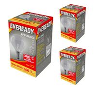 3 Pack 40 Watt Oven Eveready Bulbs E14 Ses Screw - Heat Resistant 300C, Golf Ball, P45/g45, Warm White 3000K