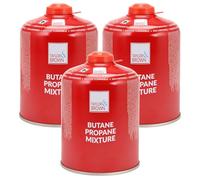 3 Pack 450g Butane-Propane Screw On Gas Canisters Gas Cartridge for Camping Stoves, Heaters & Lanterns | High Performance Propane-Butane Mix with Resealable Valve Cartridges | EN417 Gas Cartridge