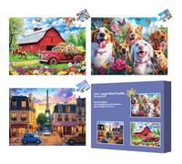 3 Pack 48 Large Piece Puzzles for Seniors, Dementia Alzheimer's Products Activities for Elderly Adults,Alzheimer’s Puzzle Memory Cognitive Games Easy Jigsaw Puzzle Gifts with 3 Storage Bags