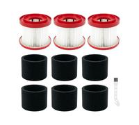 3 Pack 49-90-1900 Wet Dry Vacuum Filter Replacement for Filter with 6 Foam Sleeve Filters and 1 Brush