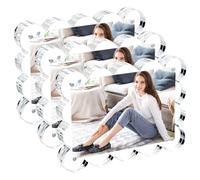 3 Pack 4x6 Inch Magnetic Acrylic Picture Frame,10+10mm Thick Block,Double Sided Clear scalloped frames for Desktop Display | Trendy Home Gift (3 Pack, 4x6inch)