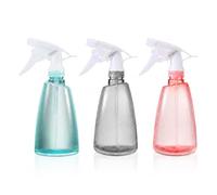 3 Pack 500ml Plastic Spray Bottles, Food Grade PET Empty Refillable Spray Bottles with Adjustable Nozzle (Fine Mist & Stream), Leak Proof Trigger Sprayer for Cleaning, Hairdressing, Gardening Plants