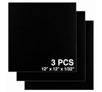 3 Pack 5052 Aluminum Sheet Metal 12 x 12 x 1/32 (0.04”) Inch Black Anodized Aluminum Sheet 1MM Thin Aluminum Plates Engraving Blanks for Laser Engraving, Crafting, Decoration