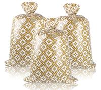 3 Pack 56× 36 inches Jumbo Gift Bags for Christmas, Extra Large Plastic Christmas Wrapping Bags with Gift Tags and Strings Oversized Xmas Gift Bags(Gold)