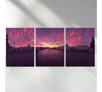 3 Pack 5D Diamond Painting Fiery Clouds Dimond Art for Adults, Landscape Crystal Rhinestones Cross-Stitch Squarefor Wall Art Supplies Room Decor 20x30in a-4069