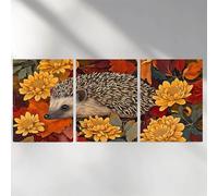 3 Pack 5D Diamond Painting Flower Dimond Art for Adults, Hedgehog Crystal Rhinestones Cross-Stitch Squarefor Wall Art Supplies Room Decor 16x24in a-1692